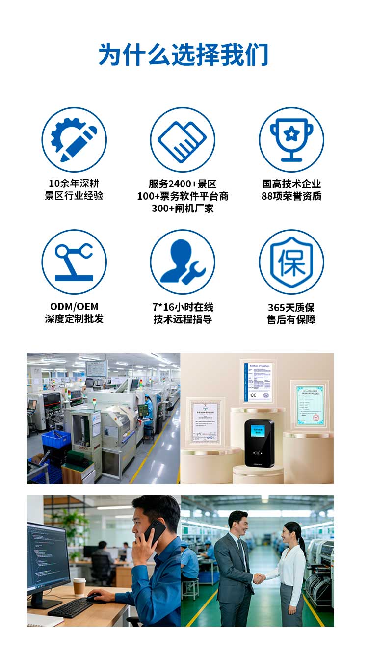 景区4G移动检票一体机详情页 为什么选择塞伯罗斯的CR09EUP 移动检票设备